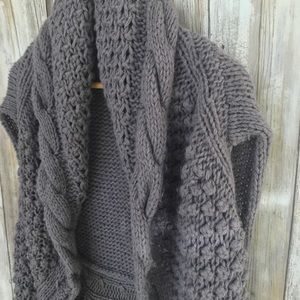 Chunky sweater vest squishy XXL AWESOME gray long